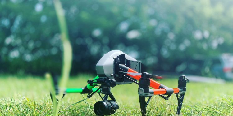 a drone on a field